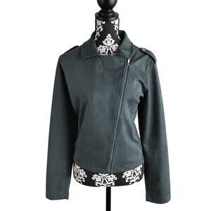 LC Lauren Conrad Faux Suede Moto Jacket Coat - XXL